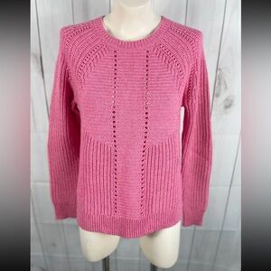 J.Crew Pink Wool Chunky Long Sleeve Pullover Sweater - Size Small